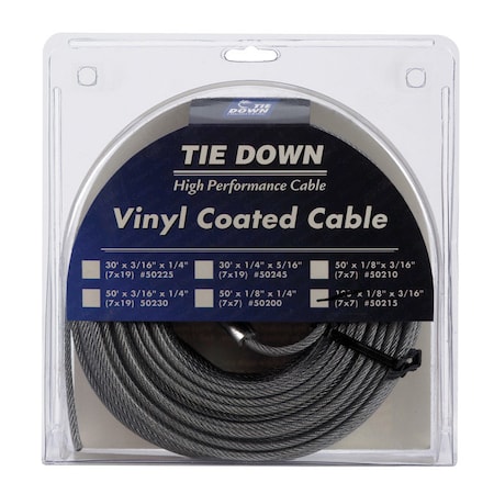 Tie Down Engineering Tie Down Engineering Vinyl Coated Galvanized Steel 1/8 in. D X 100 ft. L Aircraft Cable 50215